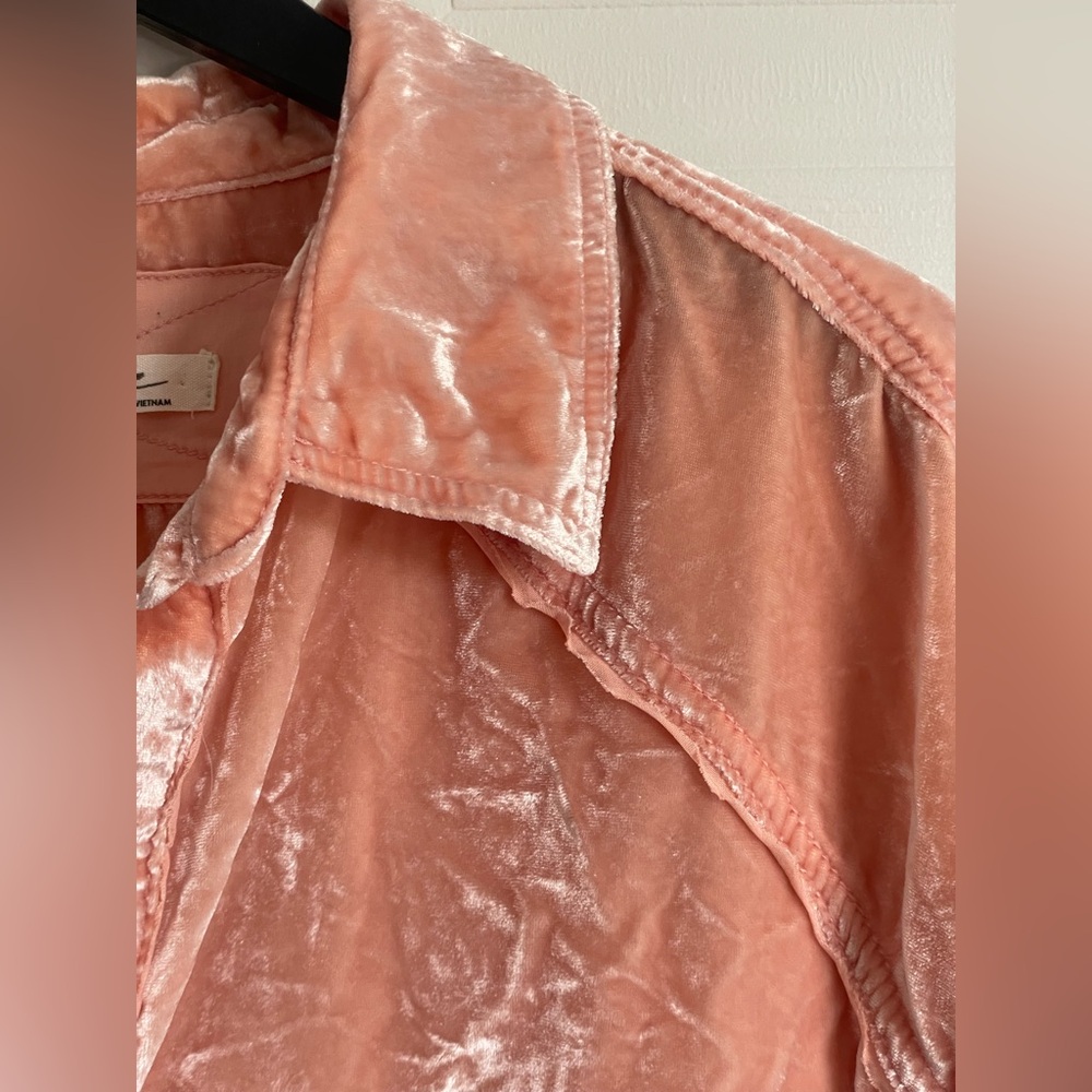 Free People Marianne Velvet Shirt Pink M - Picture 5 of 15